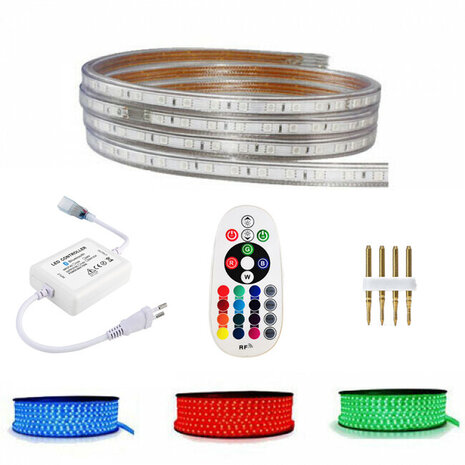 HLW LED Smart Dimbare LED Strip Set 50m - RGB, Waterdicht IP65 HLW LED Smart Dimbare LED Strip Set 50m - RGB, Waterdicht IP65