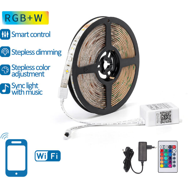HLW LED Smart LED Strip Aigi - Dimbaar RGB 5 meter WiFi LED lamp