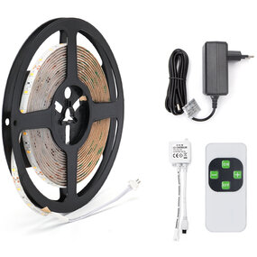 Dimbare LED Strip Set 5m - Warm Wit 3000K - Waterdicht IP65