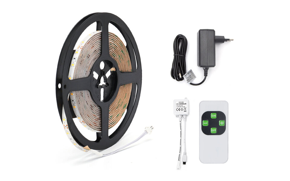 HLW LED Dimbare LED Strip Set 5m - Warm Wit 3000K - Waterdicht IP65