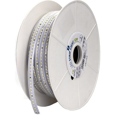 HLW LED LED Strip Aigi Stribo 50m - Waterdicht & Koud Wit 6500K HLW LED LED Strip Aigi Stribo 50m - Waterdicht & Koud Wit 6500K