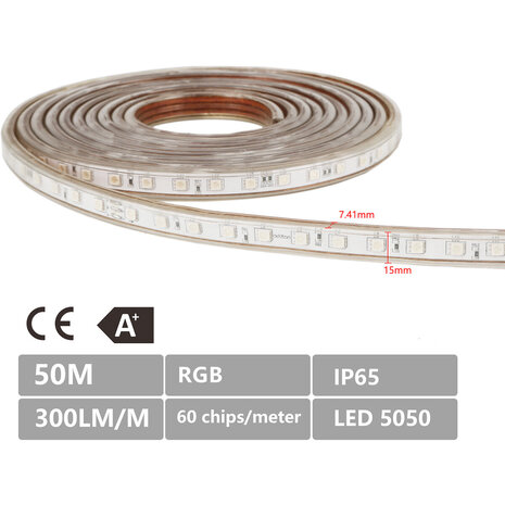 HLW LED LED Strip Aigi Strabo 50m - Waterdicht IP65 Koud Wit 6500K HLW LED LED Strip Aigi Strabo 50m - Waterdicht IP65 Koud Wit 6500K
