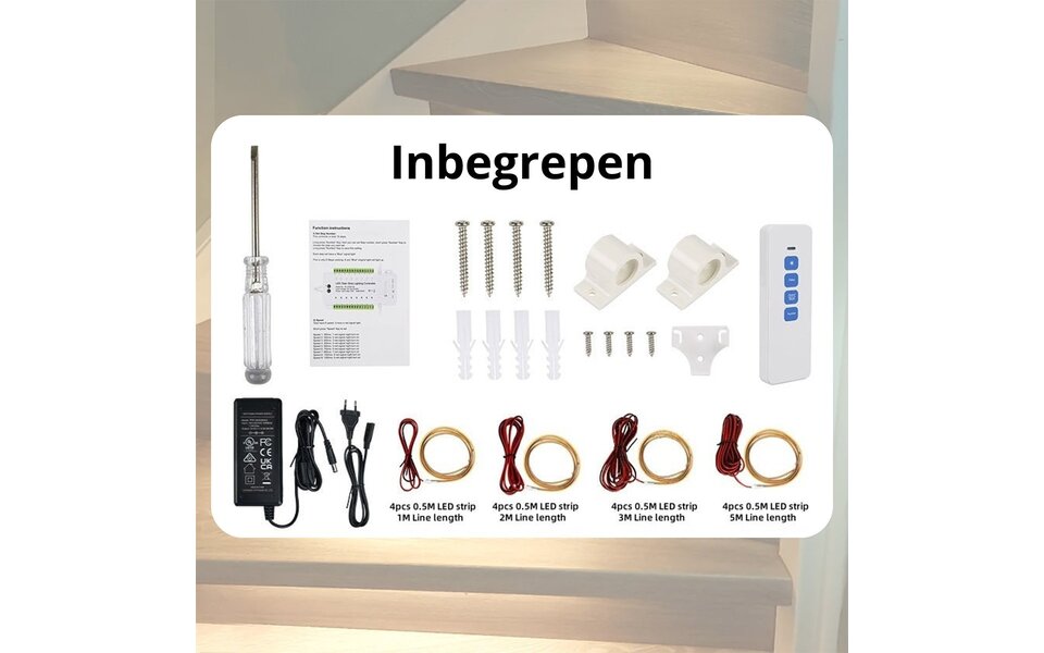 Velvalux Velvalux Dimbare LED Trapverlichting Set met Bewegingssensor 6000K Velvalux Velvalux Dimbare LED Trapverlichting Set met Bewegingssensor 6000K