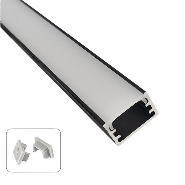 Velvalux Velvalux Zwart Aluminium Profiel voor LED strip Trapverlichting