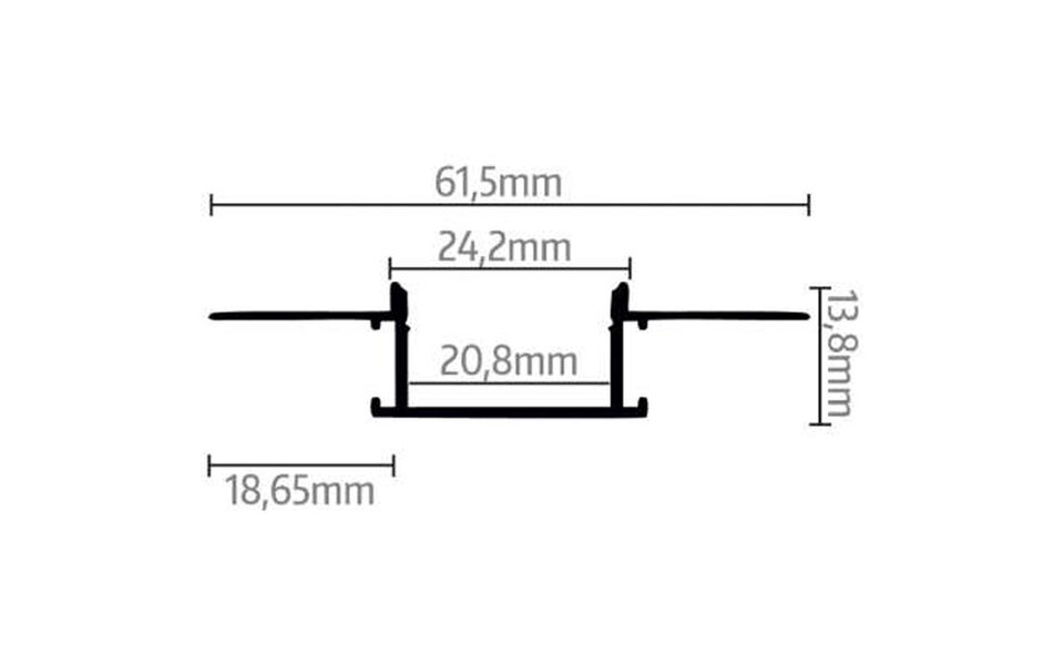 HLW LED LED Strip Profiel 2m Aluminium – Voor LED strip & Inbouw LED Downlight