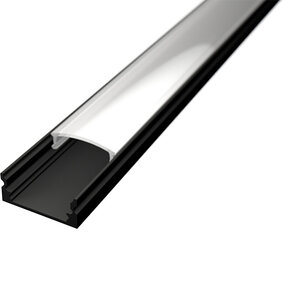 LED Strip Profiel Velvalux Profi - Zwart Aluminium 1m Opbouw