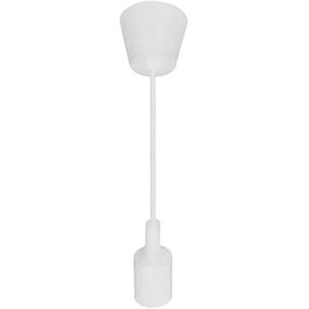 Stoffen LED Hanglamp - Mat Wit - LED Lamp E27 Turno Stoffen LED Hanglamp - Mat Wit - LED Lamp E27 Turno