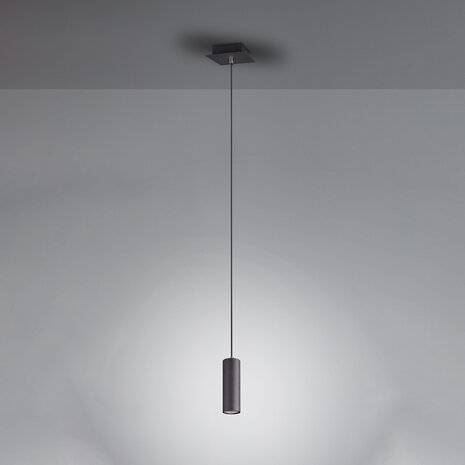 HLW LED Zwarte LED Hanglamp Trion Mary - 1-lichts, Mat Zwart Aluminium, GU10 HLW LED Zwarte LED Hanglamp Trion Mary - 1-lichts, Mat Zwart Aluminium, GU10