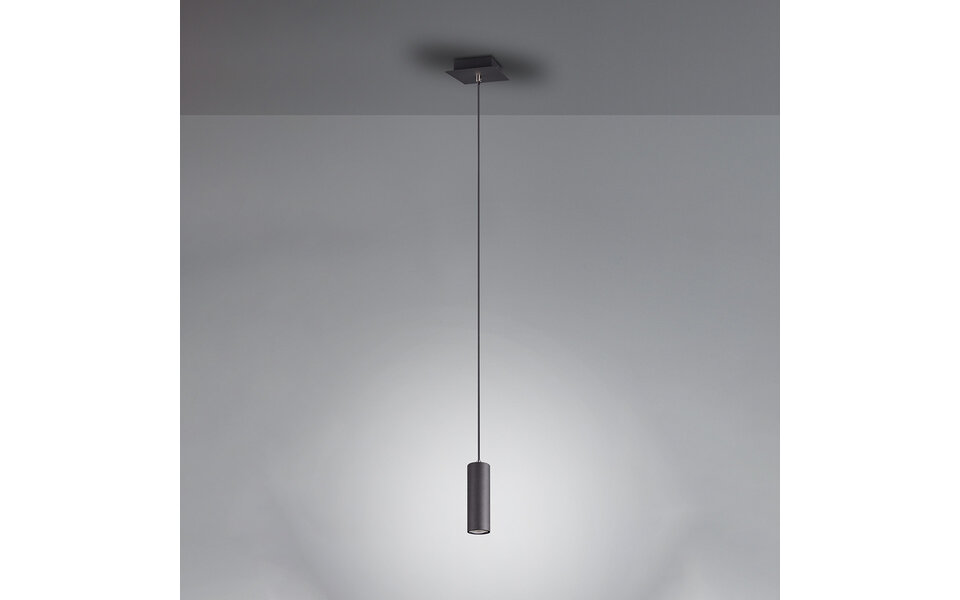 HLW LED Zwarte LED Hanglamp Trion Mary - 1-lichts, Mat Zwart Aluminium, GU10