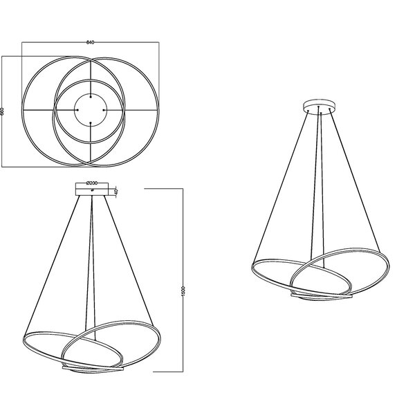 HLW LED Trion Alvin Dimbare Metalen Zwarte LED Hanglamp 52W met Aanpasbare Kleur