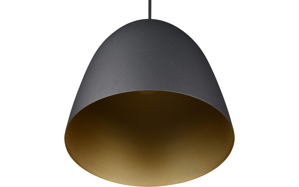 HLW LED Stijlvolle LED Hanglamp Trion Lopez - Mat Zwart & Gouden Lichtvenster - E27 Fitting