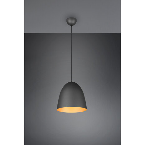 HLW LED Stijlvolle LED Hanglamp Trion Lopez - Mat Zwart & Gouden Lichtvenster - E27 Fitting HLW LED Stijlvolle LED Hanglamp Trion Lopez - Mat Zwart & Gouden Lichtvenster - E27 Fitting