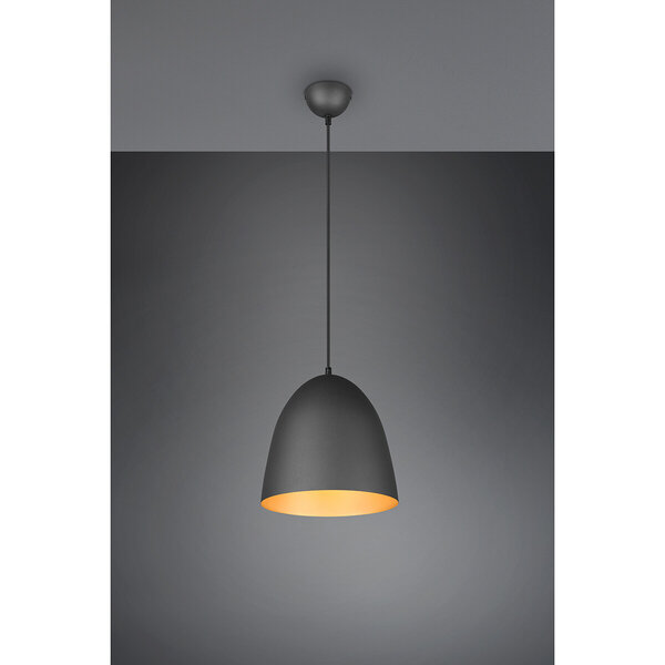 HLW LED Stijlvolle LED Hanglamp Trion Lopez - Mat Zwart & Gouden Lichtvenster - E27 Fitting HLW LED Stijlvolle LED Hanglamp Trion Lopez - Mat Zwart & Gouden Lichtvenster - E27 Fitting