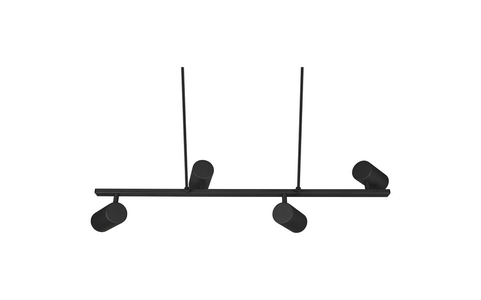 HLW LED Zwarte LED Hanglamp Trion Milona - 4-lichts, GU10 Fitting, Mat Zwart Aluminium