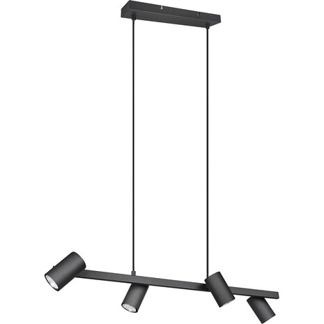 HLW LED Zwarte LED Hanglamp Trion Milona - 4-lichts, GU10 Fitting, Mat Zwart Aluminium HLW LED Zwarte LED Hanglamp Trion Milona - 4-lichts, GU10 Fitting, Mat Zwart Aluminium