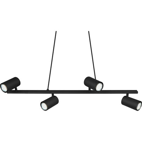 HLW LED Zwarte LED Hanglamp Trion Milona - 4-lichts, GU10 Fitting, Mat Zwart Aluminium HLW LED Zwarte LED Hanglamp Trion Milona - 4-lichts, GU10 Fitting, Mat Zwart Aluminium