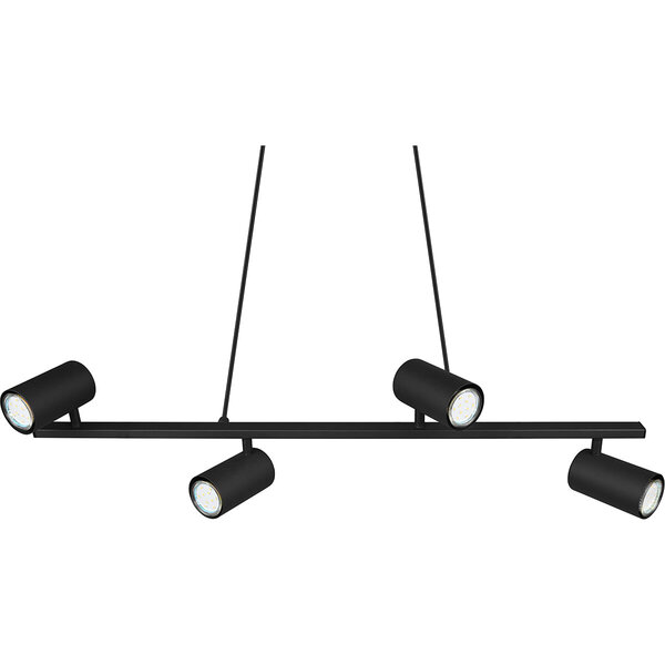 HLW LED Zwarte LED Hanglamp Trion Milona - 4-lichts, GU10 Fitting, Mat Zwart Aluminium HLW LED Zwarte LED Hanglamp Trion Milona - 4-lichts, GU10 Fitting, Mat Zwart Aluminium