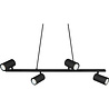 HLW LED Zwarte LED Hanglamp Trion Milona - 4-lichts, GU10 Fitting, Mat Zwart Aluminium HLW LED Zwarte LED Hanglamp Trion Milona - 4-lichts, GU10 Fitting, Mat Zwart Aluminium