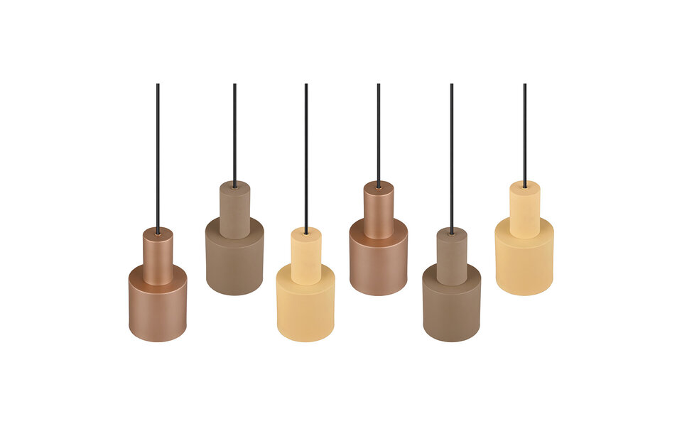 HLW LED LED Hanglamp Trion Agido - Zwarte 6-lichts LED lamp met multicolor kap