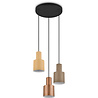 HLW LED LED Hanglamp Trion Agido – Zwarte 3-lichts LED lamp met multicolor lampenkap HLW LED LED Hanglamp Trion Agido – Zwarte 3-lichts LED lamp met multicolor lampenkap