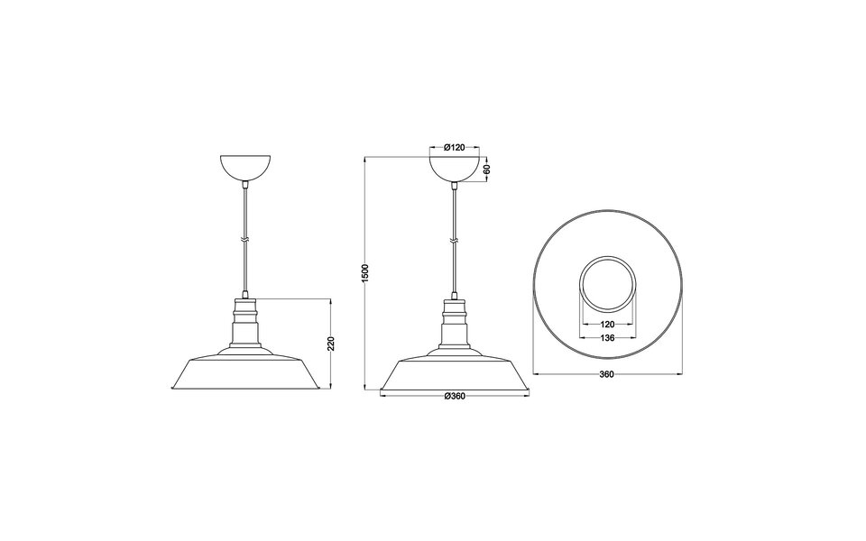 HLW LED LED Hanglamp Trion Wulo - Antiek Koper Rond Aluminium, E27 Fitting