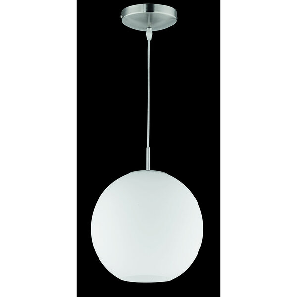 HLW LED LED Hanglamp Mat Nikkel - Aluminium & Wit Glas, E27 Fitting, Rond Design HLW LED LED Hanglamp Mat Nikkel - Aluminium & Wit Glas, E27 Fitting, Rond Design