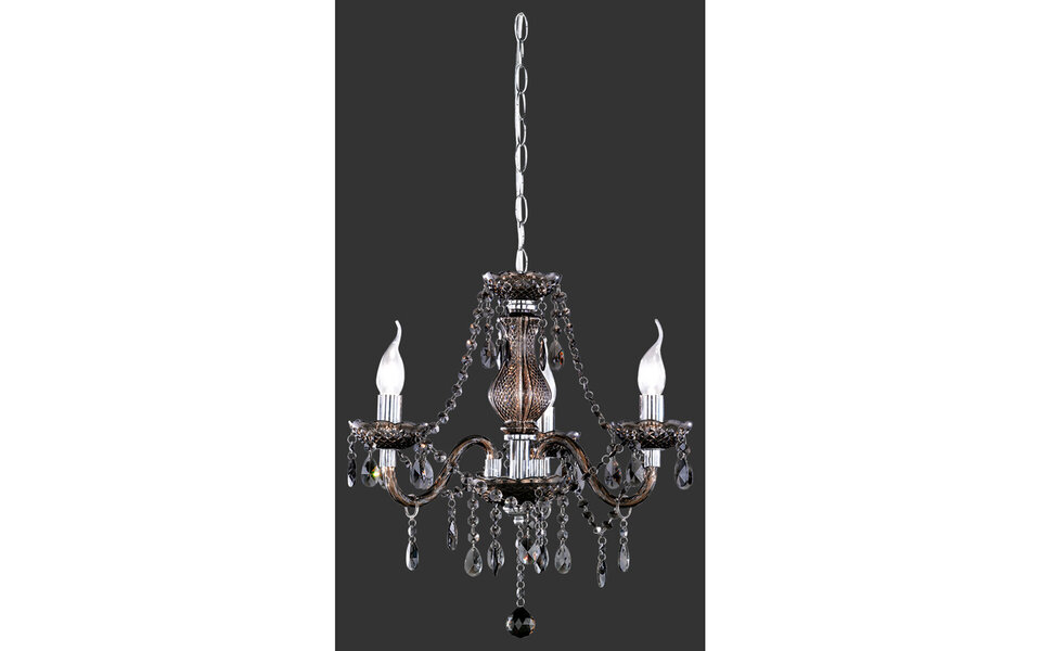 HLW LED Zwarte LED Hanglamp Trion Lucy - 3-lichts LED Kroonluchter met E14 Fitting, Mat Zwart Aluminium