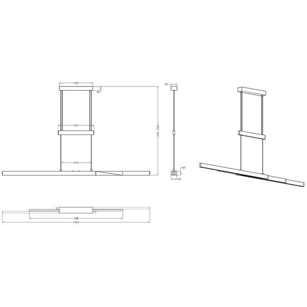 HLW LED Zwarte LED Hanglamp 54W - Trion Trojan Up & Down met Aanpasbare Kleur HLW LED Zwarte LED Hanglamp 54W - Trion Trojan Up & Down met Aanpasbare Kleur