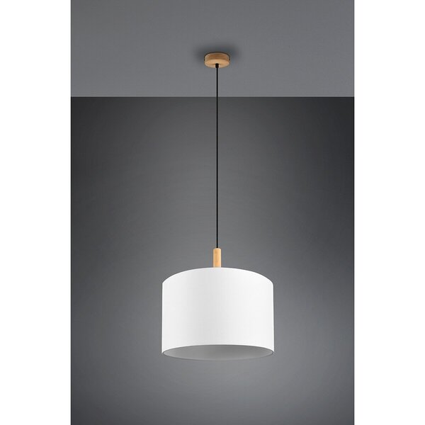 HLW LED LED Hanglamp Hout Trion Kiblon - Mat Bruin, Rond, E27 Fitting, Verstelbaar