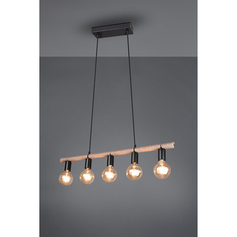 HLW LED Zwarte LED Hanglamp Trion Ranin - Rechthoekig, Mat Zwart & 5 Lichtpunten HLW LED Zwarte LED Hanglamp Trion Ranin - Rechthoekig, Mat Zwart & 5 Lichtpunten