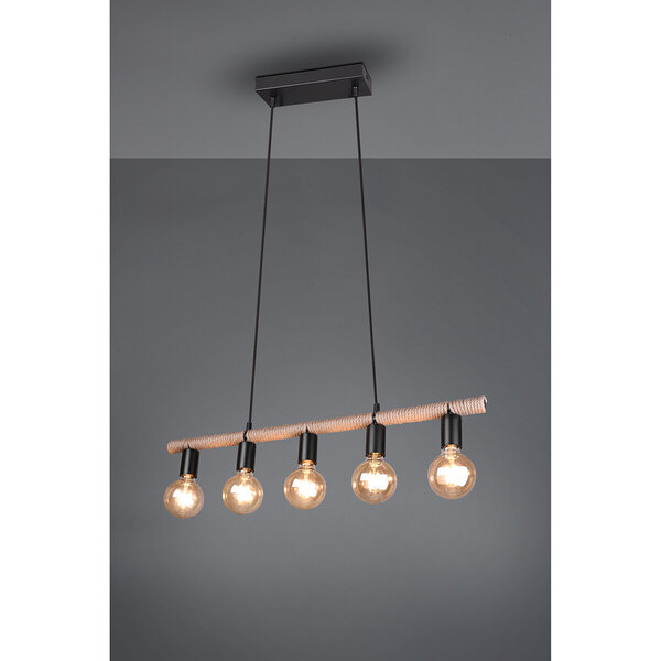 HLW LED Zwarte LED Hanglamp Trion Ranin - Rechthoekig, Mat Zwart & 5 Lichtpunten HLW LED Zwarte LED Hanglamp Trion Ranin - Rechthoekig, Mat Zwart & 5 Lichtpunten