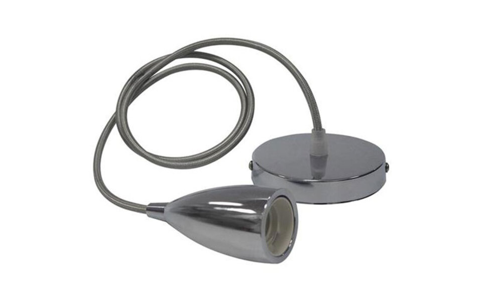 HLW LED Industriële LED Hanglamp Edysa - Ronde Mat Chroom Aluminium E27 Fitting HLW LED Industriële LED Hanglamp Edysa - Ronde Mat Chroom Aluminium E27 Fitting