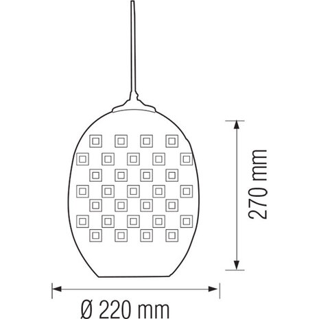 HLW LED LED Hanglamp met Glas 3D - Ovaal Chroom Design - E27, Max 60W