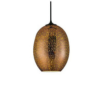 LED Hanglamp met Glas 3D Ovaal - Quanta Koper E27