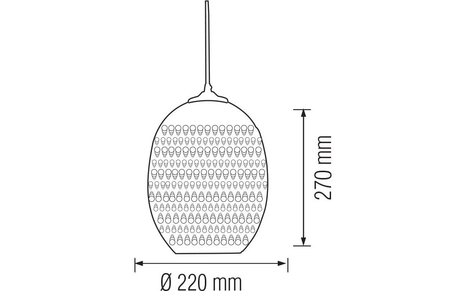 HLW LED LED Hanglamp met Glas 3D Effect - Ovaal Koper Quanta, Geschikt voor LED lamp E27 HLW LED LED Hanglamp met Glas 3D Effect - Ovaal Koper Quanta, Geschikt voor LED lamp E27