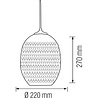 HLW LED LED Hanglamp met Glas 3D Effect - Ovaal Koper Quanta, Geschikt voor LED lamp E27