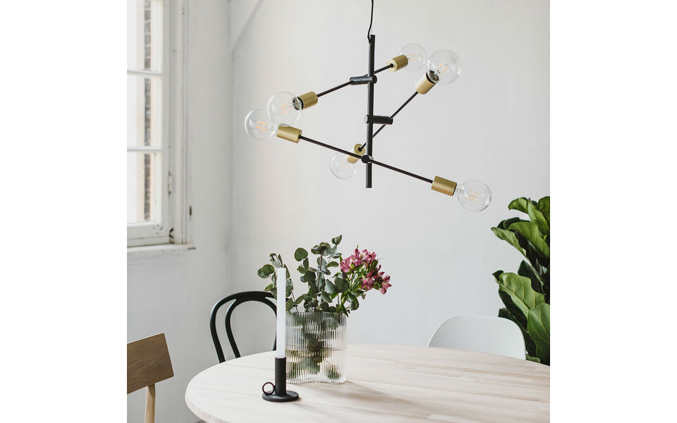 HLW LED Gouden LED Hanglamp Trion Ross - 6-lichts E27 Fitting, Mat Goud, Aluminium