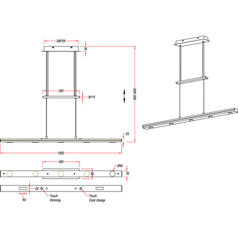 HLW LED LED Hanglamp Trion Lacy 21W - Dimbaar, Aanpasbare Kleur, Mat Nikkel
