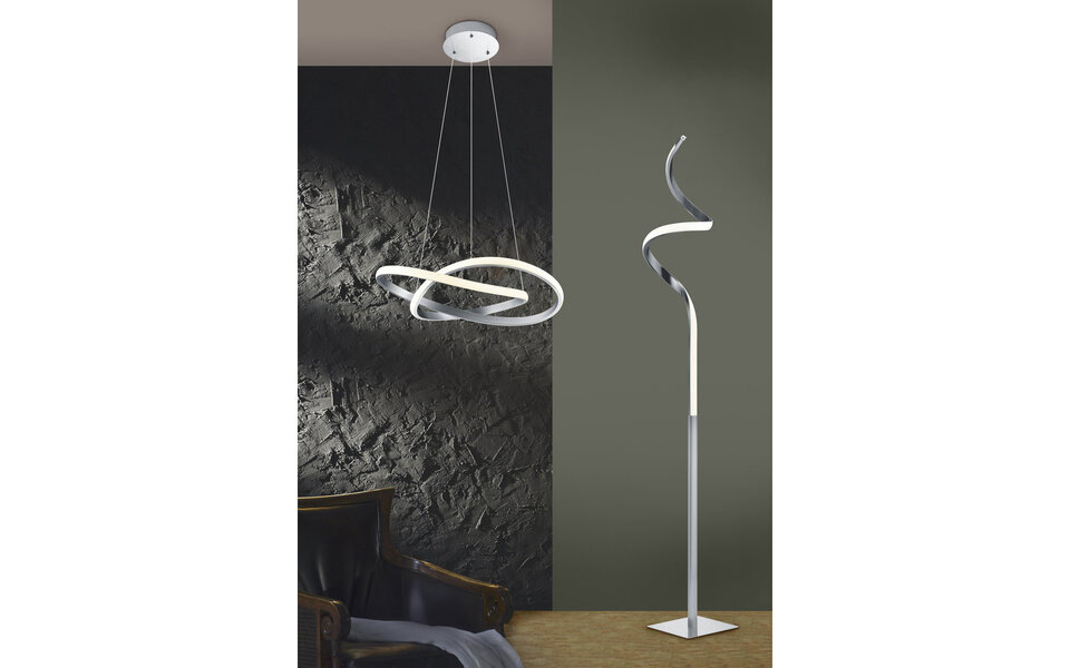 HLW LED Dimbare LED Hanglamp 27.5W Warm Wit - Mat Nikkel Aluminium Design