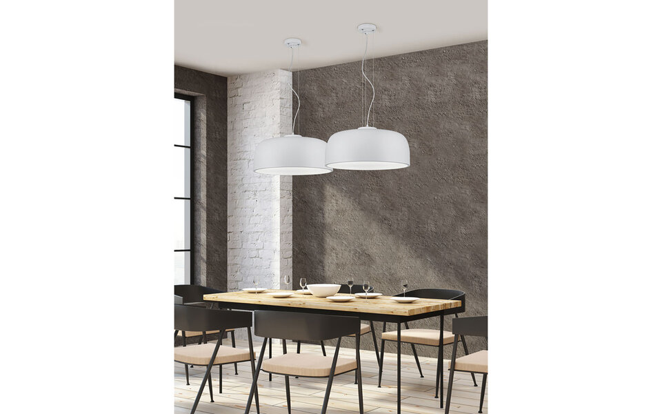 HLW LED LED Hanglamp Trion Barnon - Mat Wit Aluminium, 4-lichts met E27 fitting HLW LED LED Hanglamp Trion Barnon - Mat Wit Aluminium, 4-lichts met E27 fitting