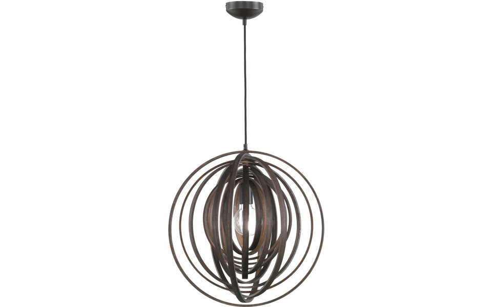 HLW LED LED Hanglamp Hout Trion Bola - E27 Fitting, Rond en Mat Donkerbruin