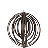 HLW LED LED Hanglamp Hout Trion Bola - E27 Fitting, Rond en Mat Donkerbruin