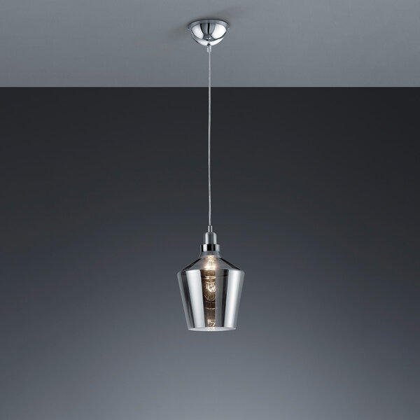 HLW LED LED Hanglamp met Glas Trion Colia - Rond Rookglas & Glans Chroom HLW LED LED Hanglamp met Glas Trion Colia - Rond Rookglas & Glans Chroom