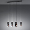 HLW LED Zwarte LED Hanglamp met Glas - Trion Roba 4-lichts Rechthoek, E27 fitting HLW LED Zwarte LED Hanglamp met Glas - Trion Roba 4-lichts Rechthoek, E27 fitting
