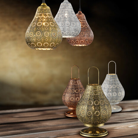 HLW LED Bronzen LED Hanglamp Trion Jesma - Ronde LED lamp met E14 fitting, Mat Brons