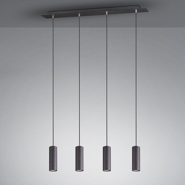 HLW LED LED Hanglamp Trion Mary - Mat Zwart Aluminium, 4-lichts met GU10 HLW LED LED Hanglamp Trion Mary - Mat Zwart Aluminium, 4-lichts met GU10