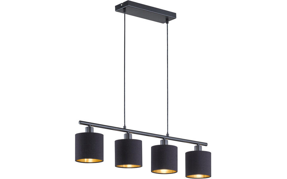 HLW LED LED Hanglamp Trion Torry - Mat Zwarte LED Hanglamp met Aluminium & 4 E14 Fittingen