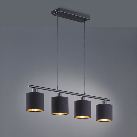 HLW LED LED Hanglamp Trion Torry - Mat Zwarte LED Hanglamp met Aluminium & 4 E14 Fittingen HLW LED LED Hanglamp Trion Torry - Mat Zwarte LED Hanglamp met Aluminium & 4 E14 Fittingen