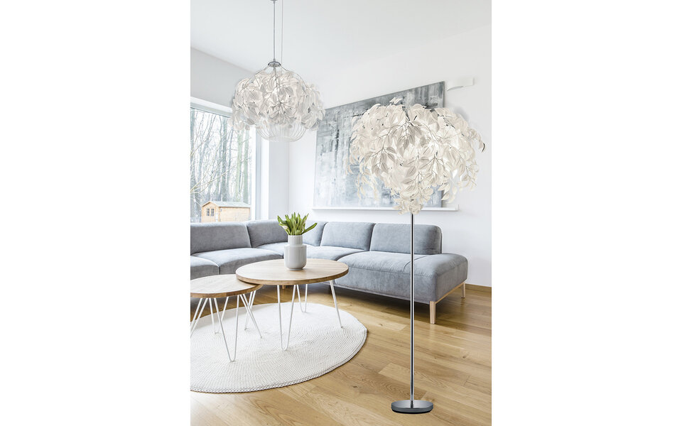 HLW LED LED Hanglamp Trion Lovy – Rond, Glans Chroom, E27 Fitting, Verstelbaar