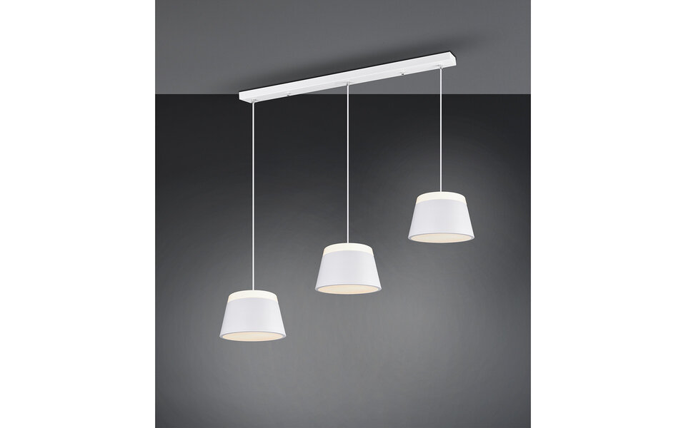 HLW LED Witte LED Hanglamp Trion Barnaness - 6-lichts, Mat Wit Aluminium, E14